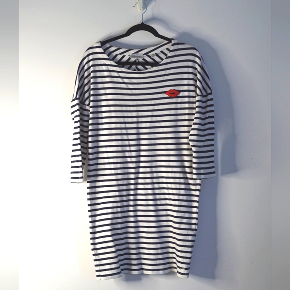 Scotch and soda navy striped mini dress - Picture 2 of 6